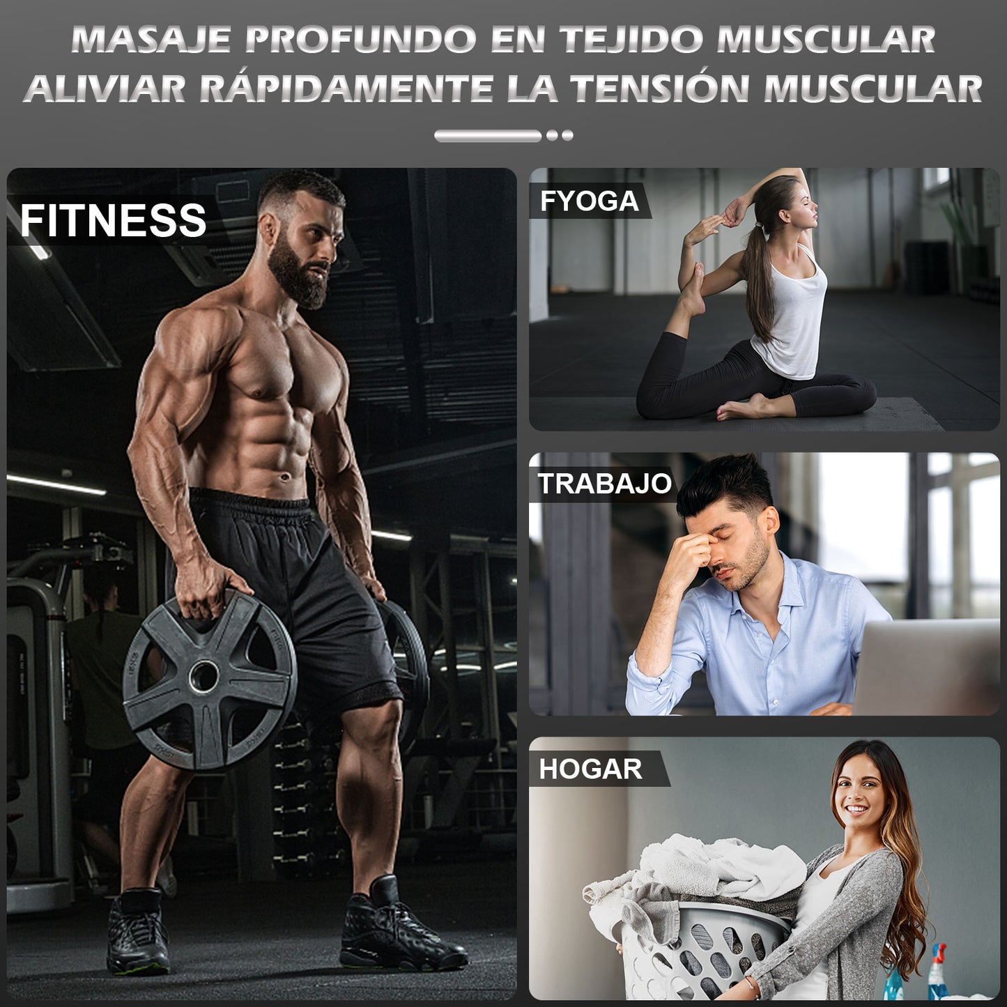 Pistola Massaggio Muscolare, ALDOM Pistola Massaggiante Muscolo Profondo Tessuto 30 Velocità Pistola Massaggiatore 48000 RPM Portatile Massage Gun per Muscoli con 8 Testine e Ricarica USB-C