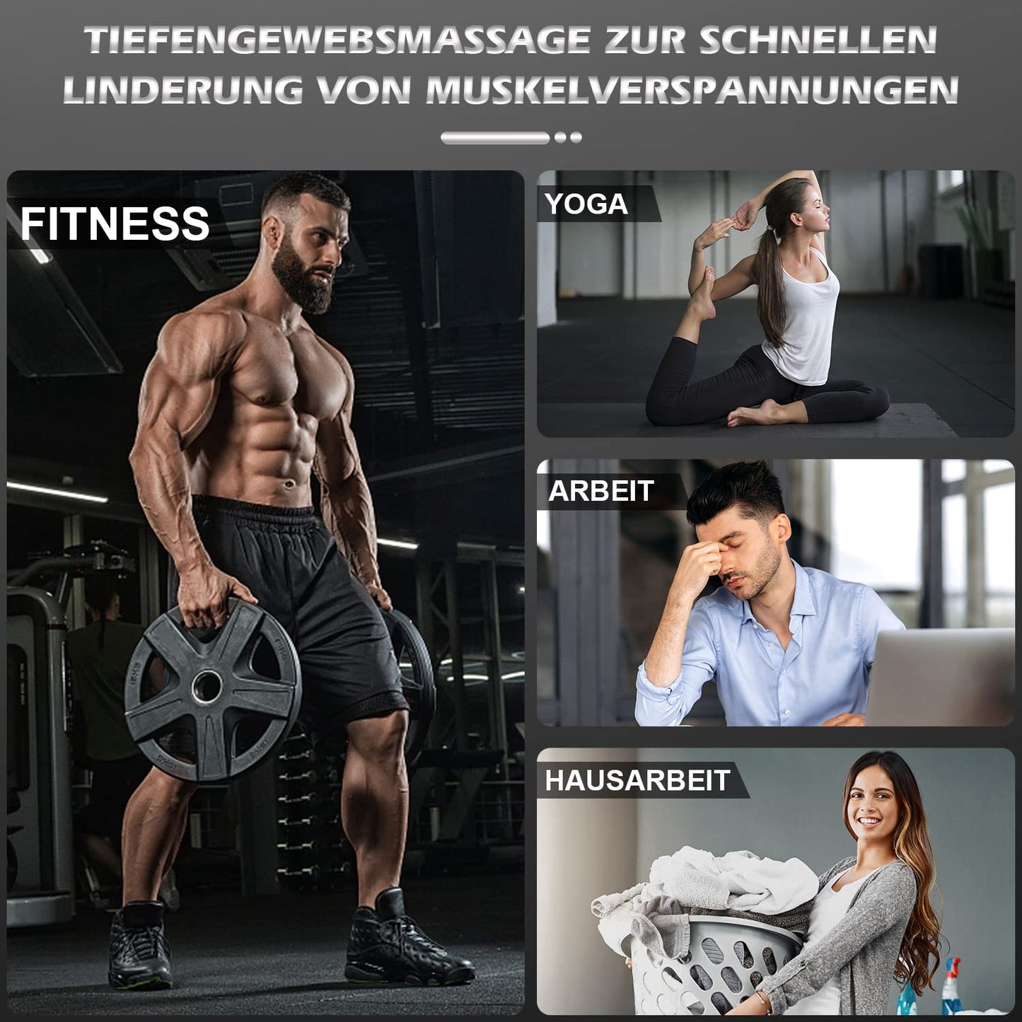 Massagepistole Massagegerät ALDOM Massage Gun für Nacken Schulter Rücken Massage pistole mit 8 Massageköpfen und 30 einstellbaren Geschwindigkeiten Massage pistole Elektrisch Massagegerät