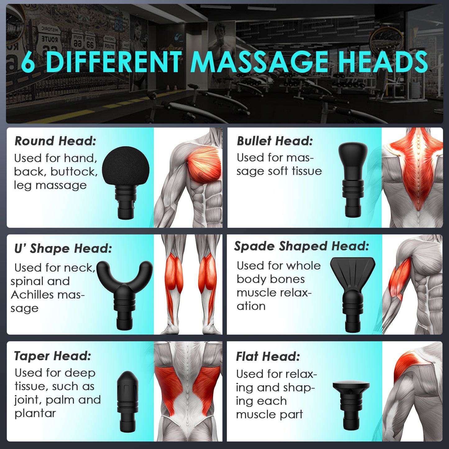 Pistola Massaggio Muscolare,HOPOSO Pistola Massaggiante Muscolo Profondo Tessuto 30 Velocità Massaggiatore Portatile per Alleviare Il Dolore Muscolar