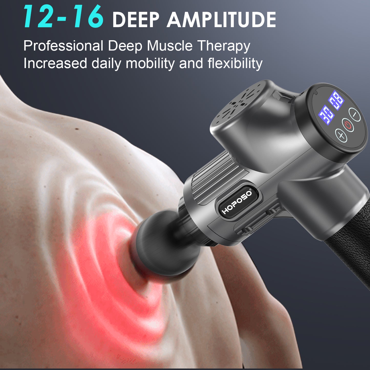 Massagepistole Massagegerät Elektrisches Massage Gun Massage Pistole mit 30 Geschwindigkeiten 6 Massageköpfen Große Batteriekapazität und USB C Ladeanschluss bis zu 4800 U/min (Silver Grau)