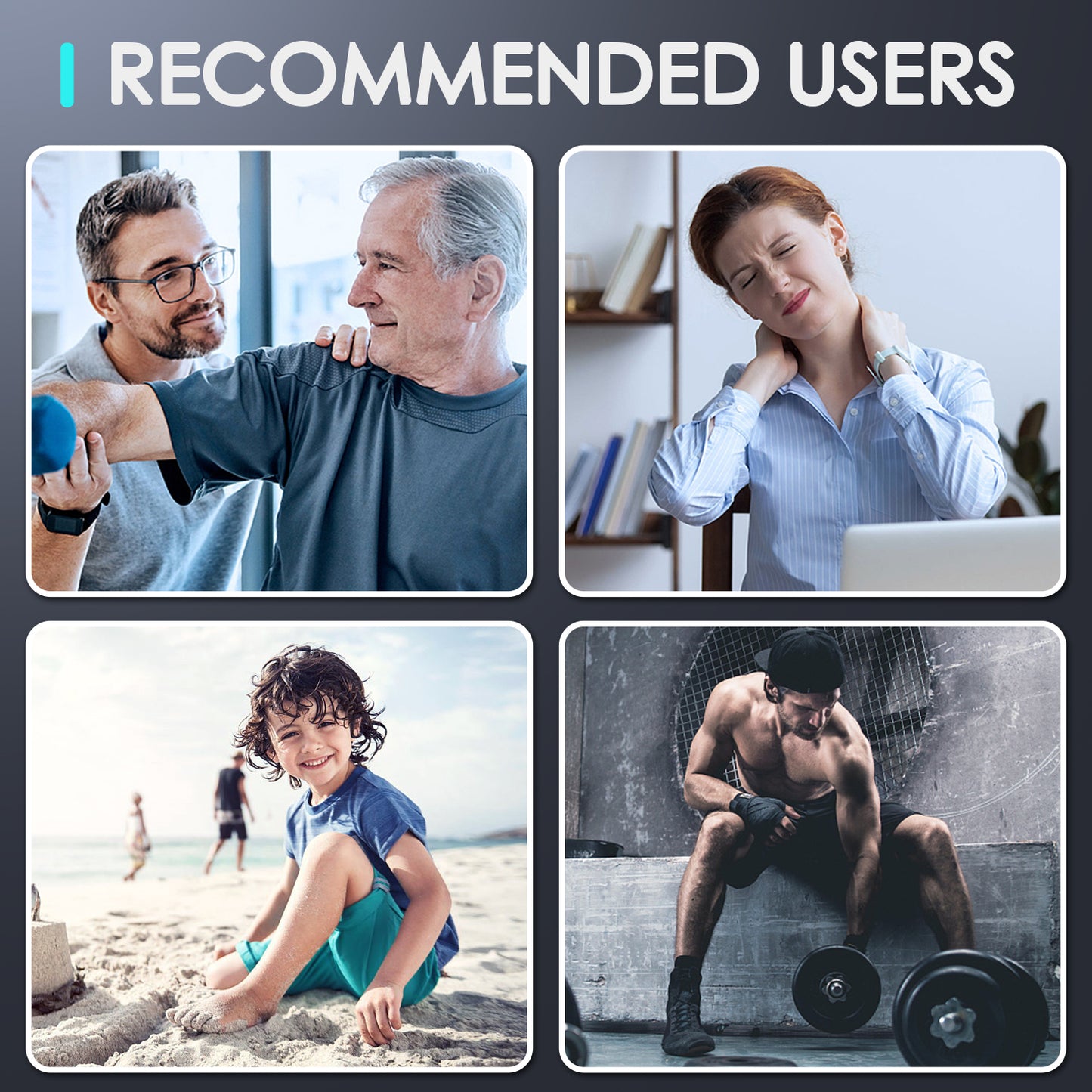 Pistolet de Massage Musculaire, HOPOSO Massage Gun Masseur de Muscle Profonds Avec 30 Vitesses et 8 Têtes de Massage, Massage Gun de Muscle Profonds Chargement USB-C pour Soulagement de la Douleur