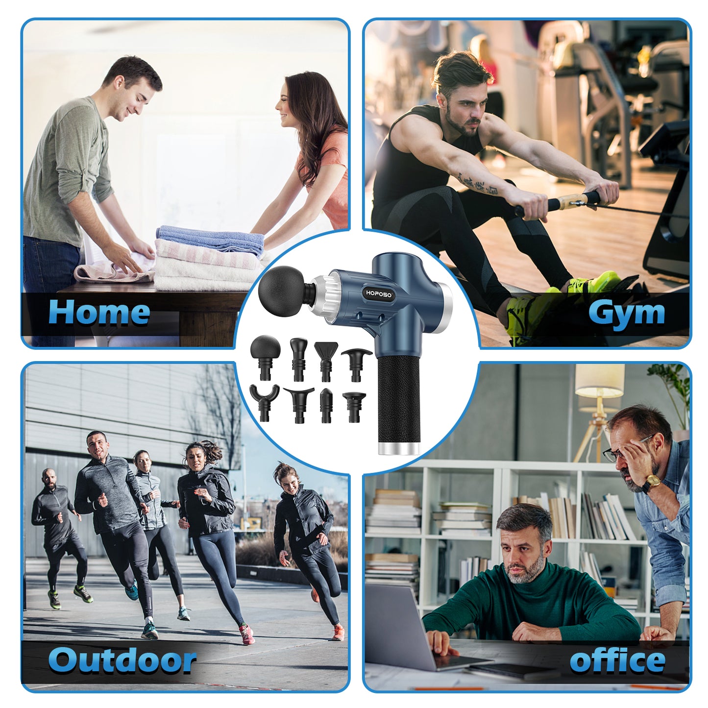 Massagepistole Massagegerät Elektrisches HOPOSO Massage Gun mit 30 Geschwindigkeiten 6 Massageköpfen LCD-Anzeige-Touchscreen Ideale Geschenk