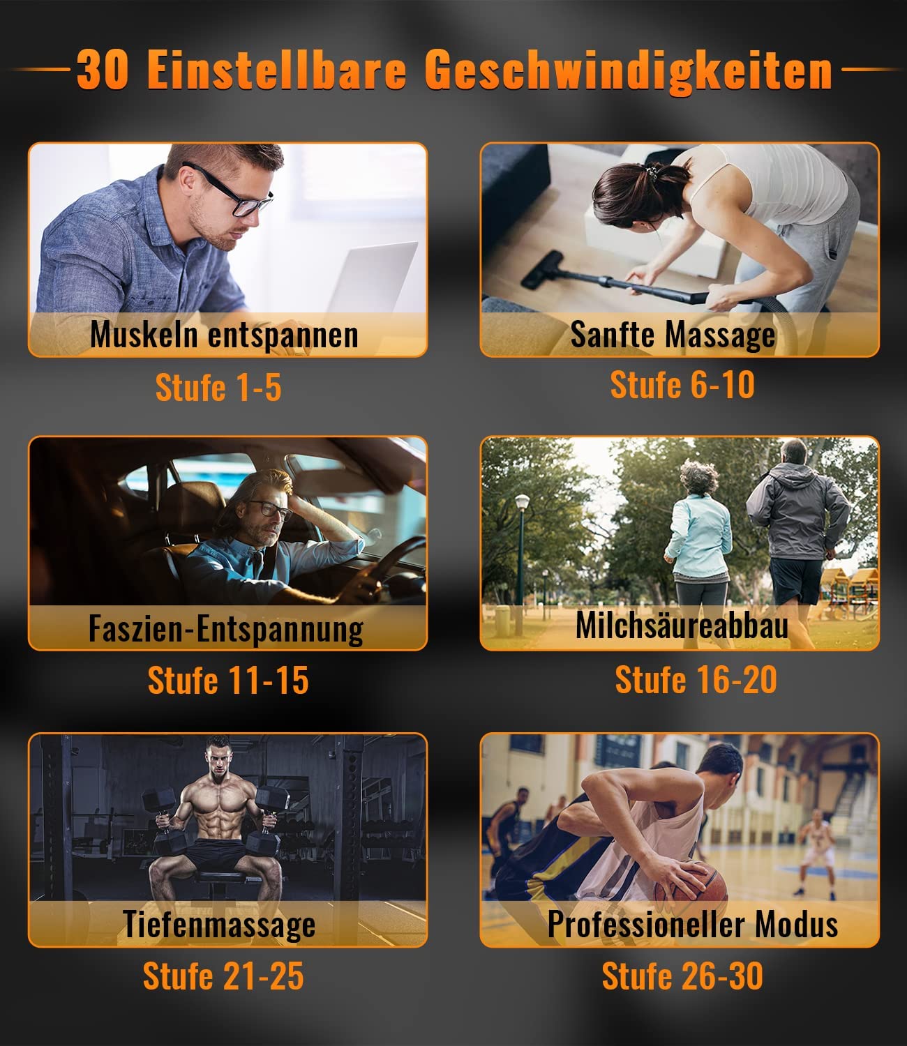 Massagepistole, ALDOM Massage Gun mit 30 Geschwindigkeiten bis zu 4800U/min und 8 Massageköpfen, Tiefengewebe Muskel Massagegerät Elektrisch für Nacken Schulter Rücken Männer Frauen Geschenke