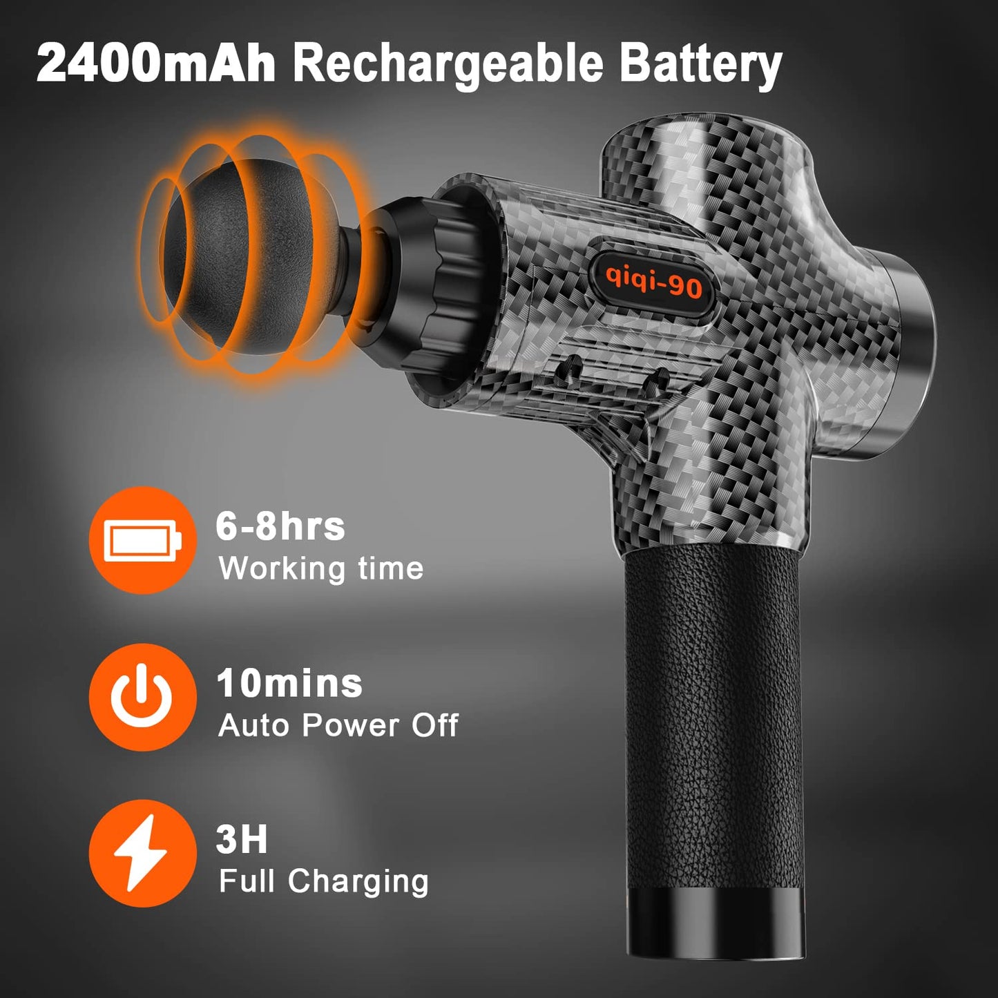 Massagepistole, Massagepistole Massagegerät bis zu 4800U/min, Professionelles Massage Pistole mit 6 MassageKöpfe, Muskel Massagegerät mit USB C Ladeanschluss zur Linderung von Muskelschmerzen