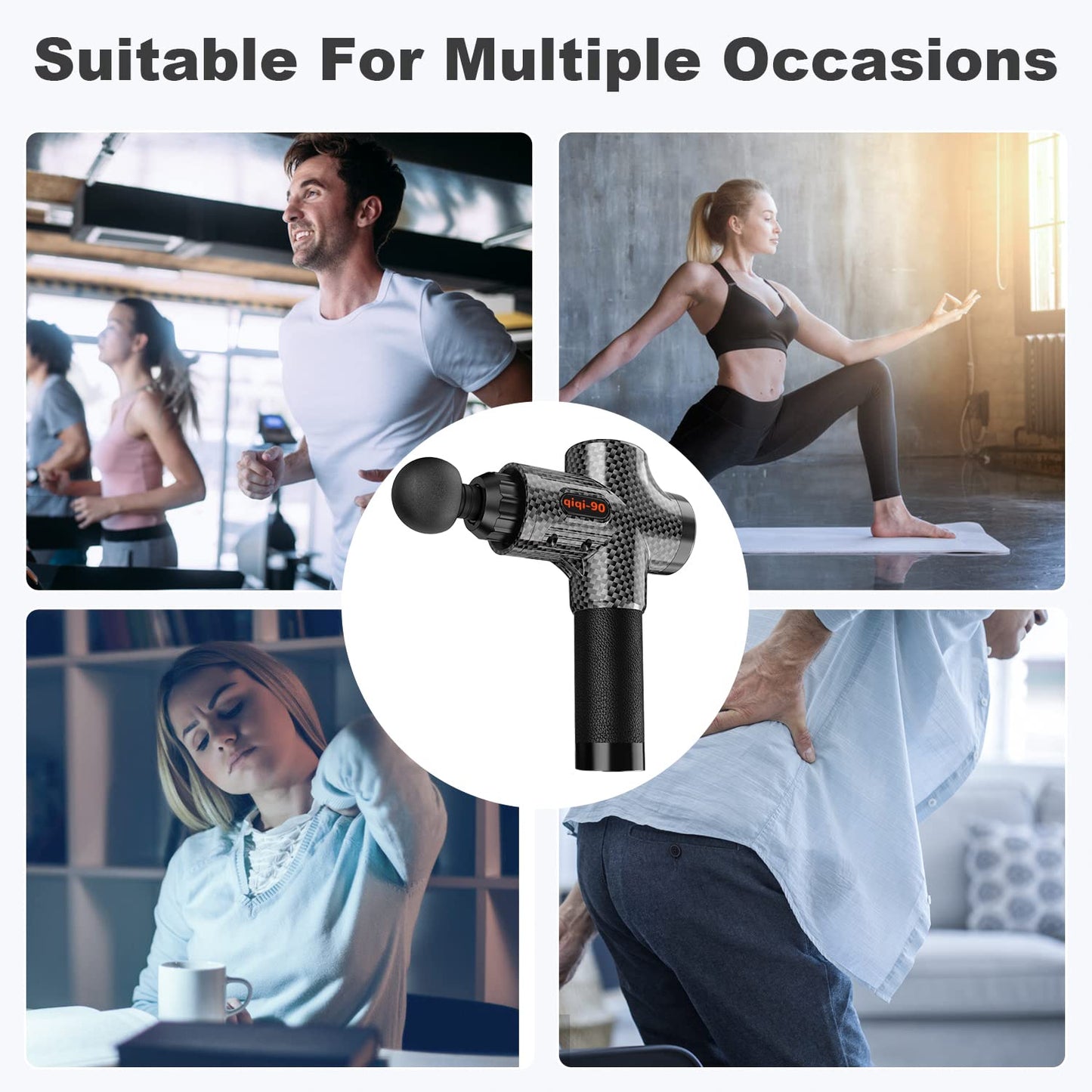 Massagepistole, Massagepistole Massagegerät bis zu 4800U/min, Professionelles Massage Pistole mit 6 MassageKöpfe, Muskel Massagegerät mit USB C Ladeanschluss zur Linderung von Muskelschmerzen