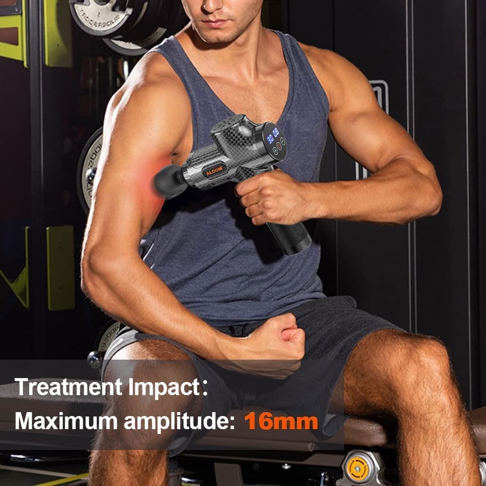 Massage Gun, Muscle Massager Percussion Massager Muscle Massage Gun Deep Tissue Electric Body Massagers Handheld Muscle Gun Quiet Brushless Motor Cordless Max 4800RMP 30 Speed Levels USB C Charging for Shoulder Leg Back Pain Relief Relax, Gifts for Men