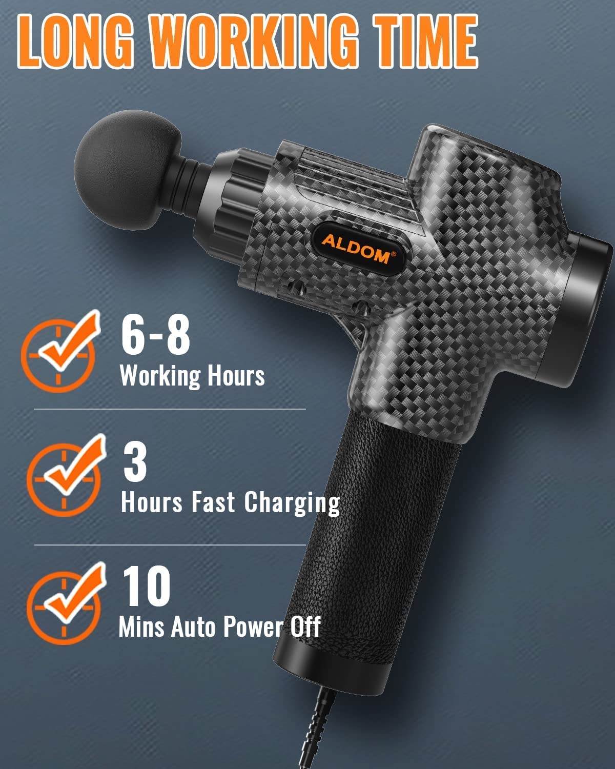 Massage Gun, Deep Tissue Massage Gun Handheld Electric Body Massagers Muscle Massager 8 Massage Heads Massage Device Muscle Massage Gun Massager Gun for Athletes Shoulder Leg Back Pain Relief&Relax Super Quiet 30 Speed Level Max 4800RMP USB C Charging