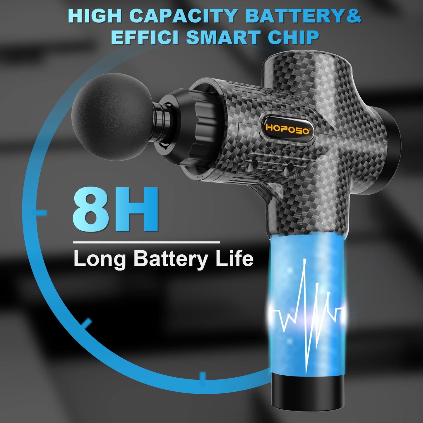 Massage Gun, HOPOSO Massage Gun Deep Tissue Muscle Massager, Professional Handheld Muscle Massage Gun Percussion Muscle Gun for Muscle Recovery with 8 Massage Heads 30 Speed Gifts for Men Women
