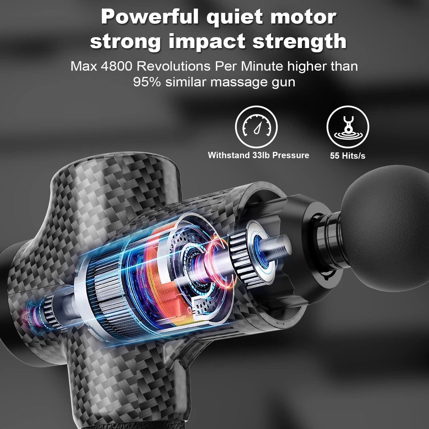 Massage Gun, HOPOSO Massage Gun Deep Tissue Muscle Massager, Professional Handheld Muscle Massage Gun Percussion Muscle Gun for Muscle Recovery with 8 Massage Heads 30 Speed Gifts for Men Women